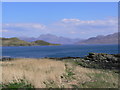 S?saig, view across sound of Sleat toward Beinn Sgritheall and Glenelg