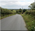 Capel Gwilym Road approaches the turning for Thornhill Farm Shop