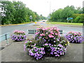 Pastel coloured roundabout planters