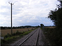 TM4163 : Looking along the railway line to Saxmundham by Geographer
