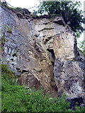 NY8900 : Large rockfall above Kisdon Force by Karl and Ali