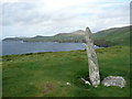 V3098 : Ogham Stone Dunmore Head by Anne Patterson