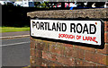 Portland Road sign, Larne (2)