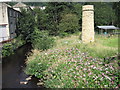 Bat Tower and River Colne near Slaithwaite