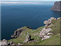 NG1248 : Cliffs below Mointeach nan Tarbh by Richard Dorrell