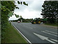 Tractor emerging onto the A1094 at Snape