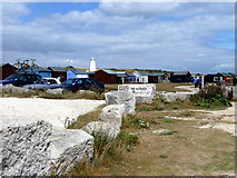 SY6868 : Beach Huts, Portland Bill, Dorset by Christine Matthews