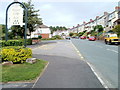 Unusually wide bus stop, Brynglas Road, Newport