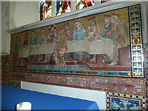 TM1577 : St Nicholas, Oakley: depiction of The Last Supper by Basher Eyre