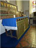 TM1577 : St Nicholas, Oakley: altar by Basher Eyre