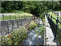 Nant Clydach just as it disappears under a car park, Tonypandy