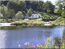 SD7335 : Weir, River Calder, Whalley, Lancashire by Robert Wade