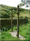 SD8930 : Redundant gateposts, Shedden Clough by Humphrey Bolton