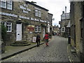 Outside the Old White Lion in Haworth