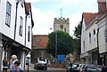 Looking down Quarry St to St Mary