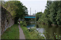 The Bridgewater Canal is about to go under the Metrolink line