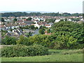 Old Church Road and view from the hill, Uphill