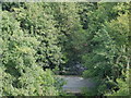 Road & river under Hengoed Viaduct