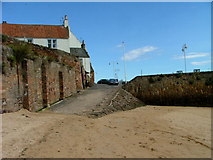 NO6107 : Sandy beach at Crail harbour by Dave Fergusson