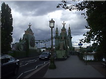 TQ2278 : Hammersmith Bridge, looking north by John Lord