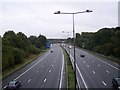 The M6 viewed south from Spindle Hillock road bridge