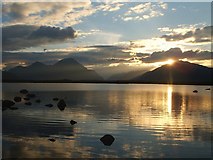 NN3053 : Glencoe from Lochan Gaineamhach at sunset by JOHN SMITH