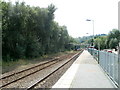 Staggered platforms, Ystrad Mynach railway station