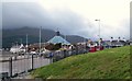 Buildings in Downs Road seen across the grounds of the Slieve Donard Hotel