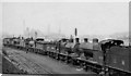 Line of resting goods engines at Canklow (Rotherham) Locomotive Depot