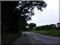 TM4376 : B1123 Southwold Road at Bulcamp by Geographer