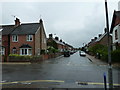 Looking across Trafalgar Road into Kempshott Road