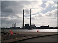 O2033 : View across the Liffey to the Ringsend Power Station by Eric Jones