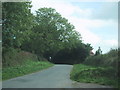 Road from Drayford drops to Witheridge