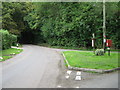 Lane junction on North Downs Way in Stowting