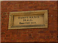 Plaque, Temperance Hall, Ripon