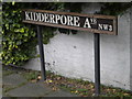 Street sign, Kidderpore Avenue NW3