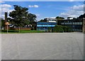 Netball courts and Catmose College buildings