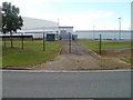 Metal fence across a path, Celtic Way, Newport