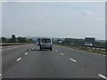 M4 motorway on the long embankment near South Leaze