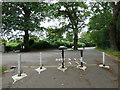 Pedestrianised part of Cemetery Road merges with the vehicular access