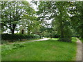 Road running parallel to a path in Cemetery Road