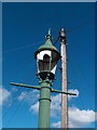 Old gas street lamp and telegraph pole in Crookes, Sheffield