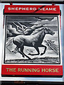 TQ1656 : The Running Horse sign by Oast House Archive