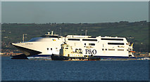 J3778 : Ferry and tug, Belfast Lough by Rossographer