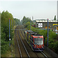 Tram approaching Bilston Central Station, Wolverhampton