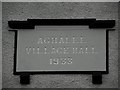 Plaque, Aghalee Village Hall