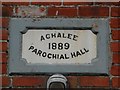 J1265 : Aghalee Parochial Hall plaque by Kenneth  Allen