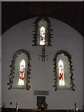 SN5981 : West windows at St Padarn's Church by Eirian Evans