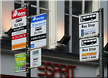 J3374 : Temporary bus stops, Belfast by Albert Bridge
