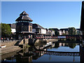 Footbridge and clock tower